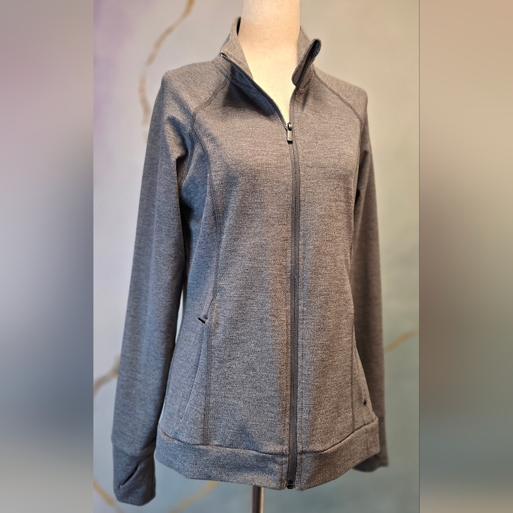 All in Motion Soft Heather Gray Full Zip Up Jacket M